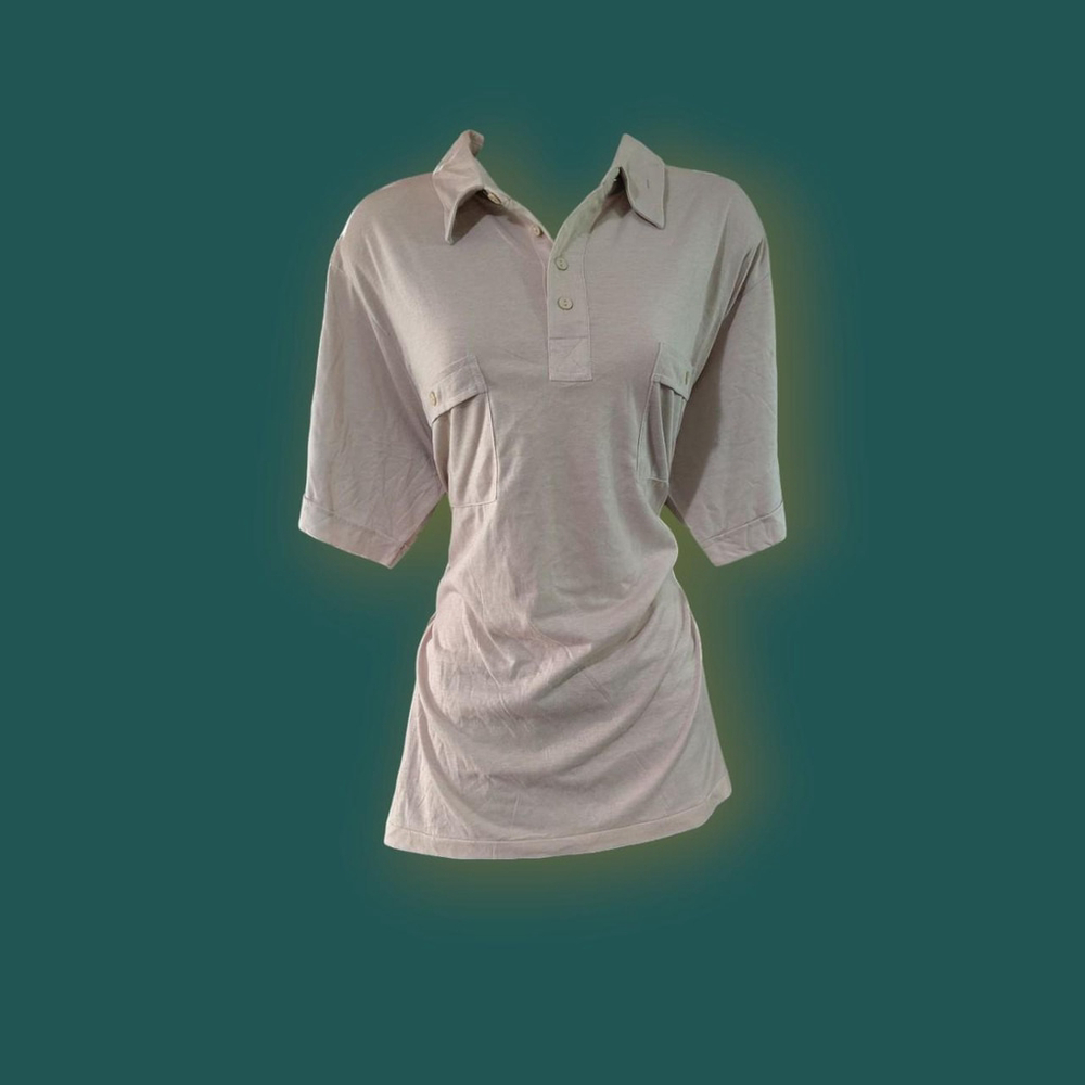 Vintage Tan Haband short sleeve polo shirt with pockets